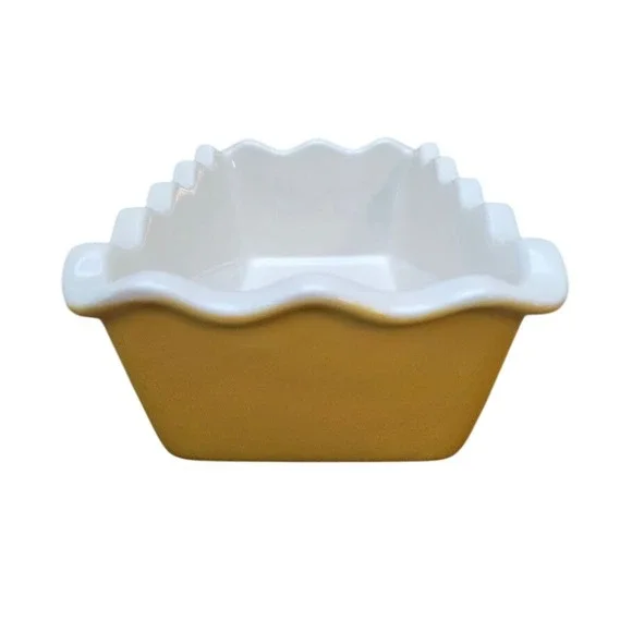 Loaf Pan Scalloped Edge Baking Dish Yellow 11" x‎ 6.5" - Picture 2 of 6